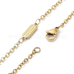 Ионное покрытие (ip) 304 нержавеющая сталь прямоугольная цепочка ожерелье NJEW-K249-05G