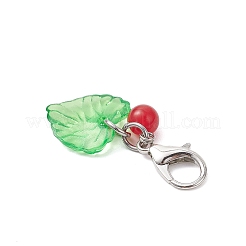 5 шт. подвесных украшений в виде пластиковых листьев&nbsp;HJEW-JM04179