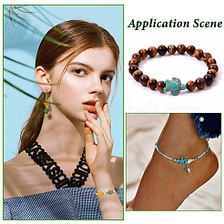 80 шт. 8-х цветные синтетические бирюзовые бусины G-NB0004-36