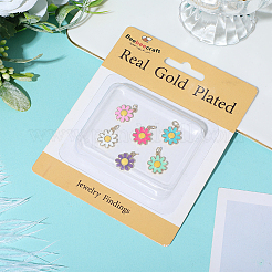 6шт 6 цвета латунные подвески с эмалью&nbsp;KK-BBC0021-50