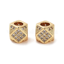 Колонна латунные микропаве прозрачные кубические циркониевые бусины KK-S394-01