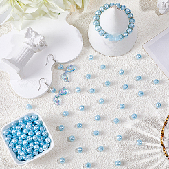 Окрашенный распылением абс-пластик имитация жемчужных бусин&nbsp;OACR-PA0001-38B-02