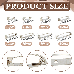 80 шт. 8 стиля железных булавок сзади DIY-PH0030-67