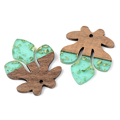 Подвески из прозрачной смолы и ореха RESI-S389-051A-B02