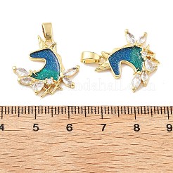 Подвески из латуни с эмалью и микропаве из циркония&nbsp;KK-M325-04G