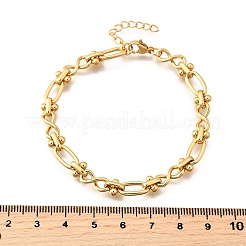 Браслеты-цепочки из нержавеющей стали 304 с овальными и бесконечными звеньями для женщин BJEW-K226-14A-G