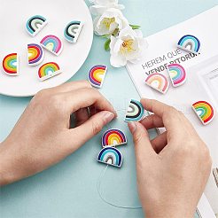 6шт 6 цвета радуги силиконовые бусины JX322A-01