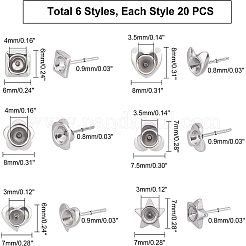 120 шт. компоненты для сережек из нержавеющей стали 304 в форме сердца&nbsp;STAS-UN0026-39
