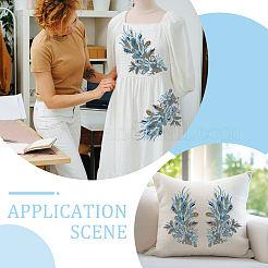 2 шт. 2 стиля полиэстеровая вышивка в форме павлиньего пера&nbsp;PATC-MA0001-35