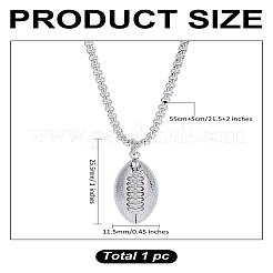 1 шт. антикоррозийная нержавеющая сталь регби подвеска коробка цепи ожерелья для женщин мужчин&nbsp;NJEW-LP0001-11