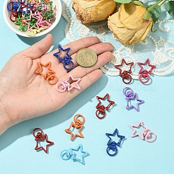 30 шт. окрашенные распылением экологически чистые карабины из сплава с поворотными крючками&nbsp;FIND-YW0008-98