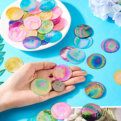 42 шт. подвески из натуральной ракушки капиз&nbsp;SSHEL-TA0001-18