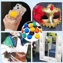 30 шт. 6-цветные акриловые стразы-кабошоны с плоской основой&nbsp;OACR-OC0001-16B