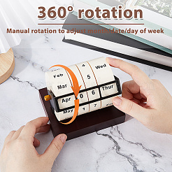 Деревянный вращающийся вечный календарь с датой&nbsp;AJEW-WH0696-108