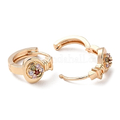 Серьги-кольца из латуни с микропаве и стойким цирконием&nbsp;LS-EJEW-P238-17KCG