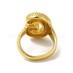 Открытое кольцо-манжета из латуни с надписью микро паве для женщин с прозрачным кубическим цирконием RJEW-N046-03G-G