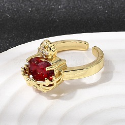 Открытые манжеты из латуни с микропаве кубический цирконий&nbsp;RJEW-P178-02B-G