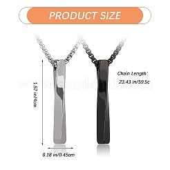 2 шт. набор из 2-х цветных прямоугольных подвесок из нержавеющей стали 201 с простым кручением JN1124A