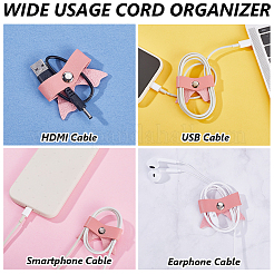 10 шт. защитный чехол для кабеля из искусственной кожи и железа с рисунком в виде мультфильма DIY-GF0010-43B