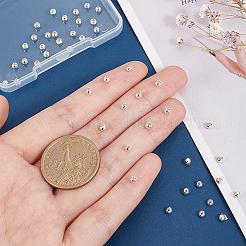 50шт 925 бусины из стерлингового серебра&nbsp;STER-PH0002-17