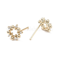 Серьги-кольца из прозрачного кубического циркония EJEW-C028-10G