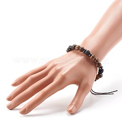 Браслеты из синтетического гематита и натурального лавового камня для мужчин и женщин BJEW-JB06774