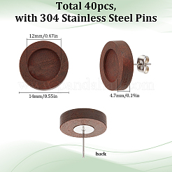 40 шт. деревянная фурнитура для сережек-гвоздиков FIND-SC0008-96B
