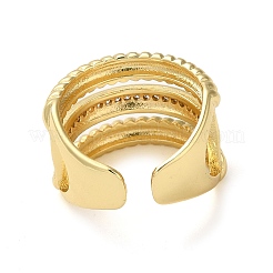 Открытое кольцо-манжета из латуни с микропаве из кубического циркония RJEW-Q805-02G