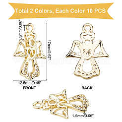 20шт 2 цвета латунные микро проложить кубический цирконий шармы&nbsp;KK-PH0002-51-WH