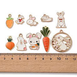 Подвески в виде кроликов из эмали из сплава&nbsp;ENAM-B039-02G