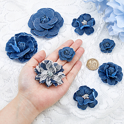 10 шт. 7 стиля джинсовый цветок для одежды аксессуары для одежды декоративные&nbsp;DIY-HS0001-82B