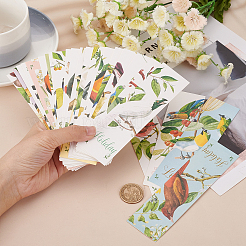 Бумажные закладки с узорами цветов и птиц для офиса и школы AJEW-GF0004-40B