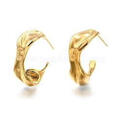 Круглые серьги-гвоздики из нержавеющей стали 304 с ионным покрытием (IP)&nbsp;EJEW-K244-44G