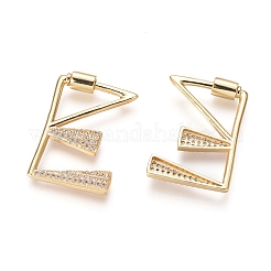 Латунь микропаве кубический цирконий винт карабин подвески с замком&nbsp;KK-I033-01G-E