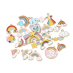 25 шт. 25 стильные подвески из светлого золотого сплава с эмалью&nbsp;ENAM-YW0001-82