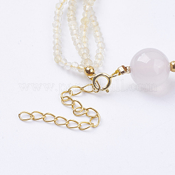 Браслеты из бисера с кварцем из натурального золота&nbsp;BJEW-I247-06-A