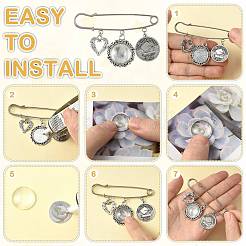 Наборы для изготовления плоских круглых памятных фотоподвесок из сплава своими руками DIY-FS0009-23