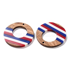 Подвески из непрозрачной полосатой смолы и орехового дерева в честь Дня независимости RESI-U010-02J