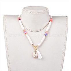 Колье из бисера ручной работы из полимерной глины&nbsp;NJEW-JN02721-01