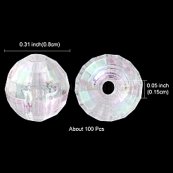 Круглые граненые экологически чистые бусины из прозрачного акрила TACR-YW0001-85
