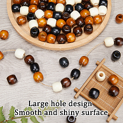 200 шт. 4-х цветные бусины из натурального дерева WOOD-GF0002-03