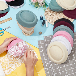 6 шт. 6-цветная тканевая плоская круглая основа для шляпы-чародея для шляпного дела AJEW-NB0005-57