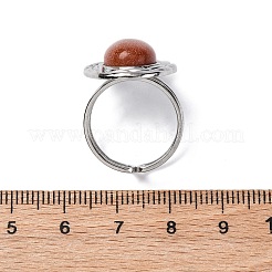 Овальные кольца из синтетического золота RJEW-M063-01P-15