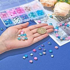 10 стиль окраски распылением и запекания окрашенных стеклянных бусин&nbsp;GLAA-YW0003-57