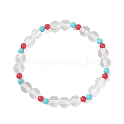 Браслеты из круглых бусин с синтетическим кварцем&nbsp;BJEW-JB12191