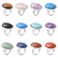 Большие подарки на день святого валентина кольца из натуральных и синтетических камней RJEW-C094-M