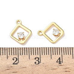 Подвески в виде ромбов с микропаве из кубических цирконий из латуни&nbsp;KK-Z136-01G