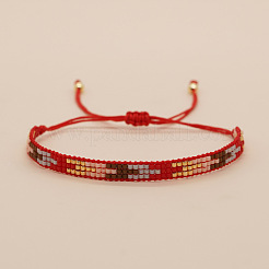 Разноцветные плетеные браслеты из стеклянного бисера для женщин&nbsp;QJ1437-2