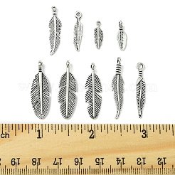 60 шт. подвески из сплава в тибетском стиле с перьями&nbsp;TIBEP-FS0001-21