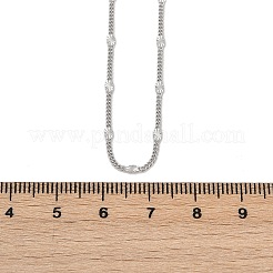 925 овальное витое ожерелье из стерлингового серебра NJEW-H056-01C-P